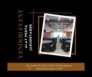 Rental Kursi Dan Meja Bundar d120cm Cover Hitam Jakarta