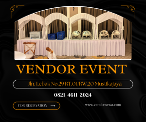 Rental Meja Gubukan Cover Putih Area Bogor